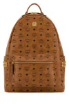 Mcm Printed Canvas Backpack In Brown