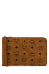 Shop Mcm Printed Canvas Crossbody Bag In Cognac