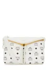 Mcm Printed Canvas Crossbody Bag In White