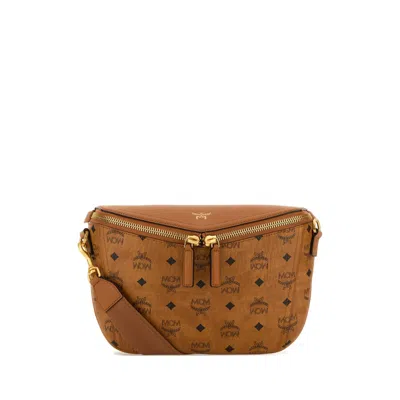 Mcm Printed Canvas Diamond Belt Bag In Brown