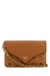 Mcm Diamond Mini Visetos Crossbody In Cognac