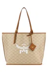 Mcm Women Printed Canvas Himmel Shopping Bag In Ss24oatmeal