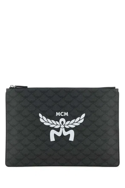 Mcm Printed Canvas Himmel Xl Clutch