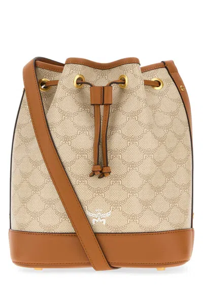 Mcm Printed Canvas Medium Himmel Bucket Bag