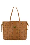 Mcm Woman Printed Fabric Big Liz Reversible Shopping Bag