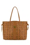 Mcm Woman Printed Fabric Big Liz Reversible Shopping Bag In Co