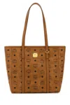 Mcm Women Printed Canvas Medium Toni Shopping Bag In Cognac