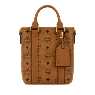 Mcm Printed Canvas Mini Aren Bucket Bag In Brown