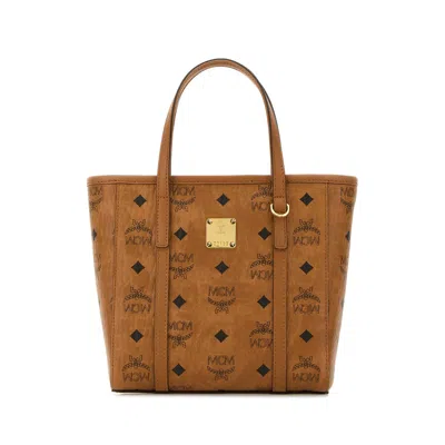 Mcm Printed Canvas Mini Tony Handbag In Brown