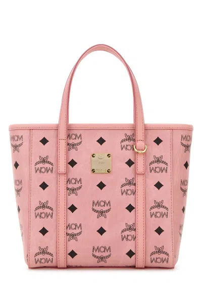 Mcm Printed Canvas Mini Tony Handbag In Pink