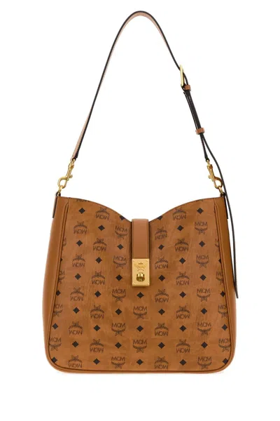 Mcm Printed Canvas Mini Tracy Shopping Handbag