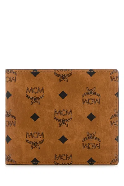 Mcm Printed Canvas Mini Wallet