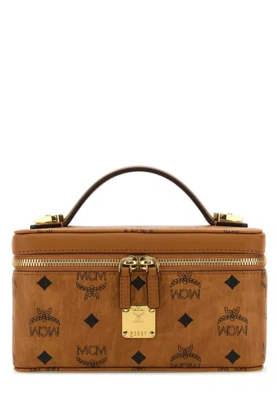 Mcm Printed Canvas Rockstar Vanity Case Handbag