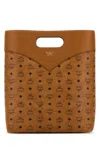 Mcm Large Diamond Visetos Tote Bag In Cognac