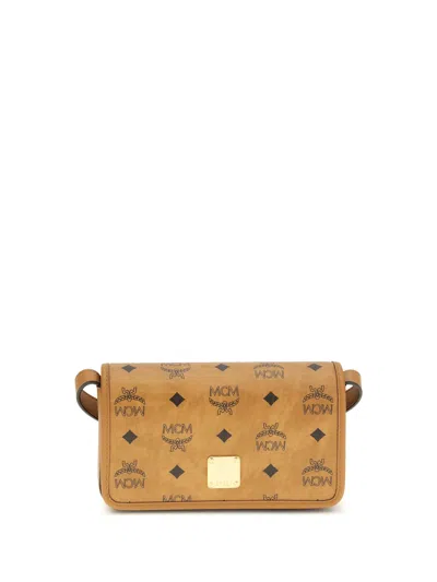 Mcm Printed Canvas Shoulder Bag In Brown