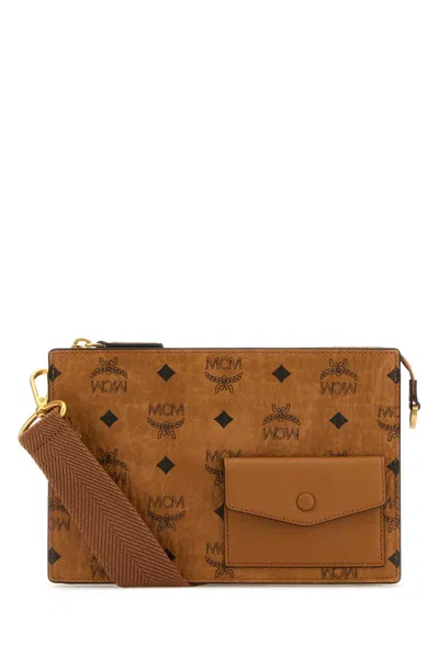 Mcm Printed Canvas Small Aren Clutch