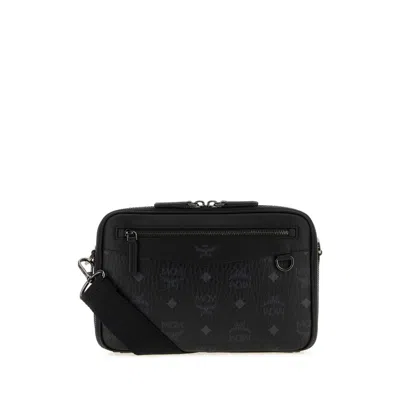 Mcm Printed Canvas Small Diamond Crossbody Bag In Black