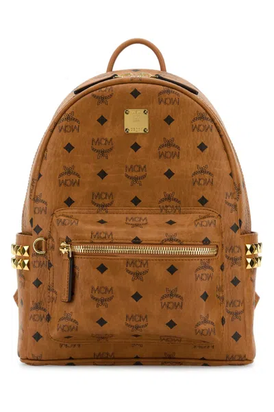 Mcm Printed Canvas Small Stark Backpack