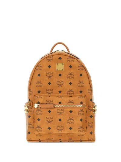 Mcm Printed Canvas Small Stark Backpack