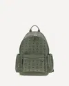 Mcm Medium Stark Visetos Monogram Backpack In Green