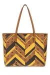 Mcm Studded Toni Top-zip Shopper In Mega Herringbone Visetos In Brown