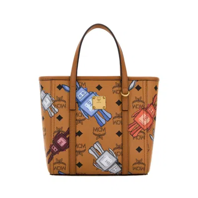Mcm Printed Canvas Toni Handbag In Brown
