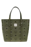 Mcm Mini Toni Visetos-monogram Top-zip Tote Bag In Green