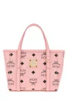 Mcm Printed Canvas Toni Handbag In White