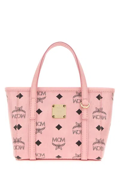 Mcm Printed Canvas Toni Handbag In White