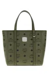 Mcm Mini Toni Visetos-monogram Top-zip Tote Bag In Green
