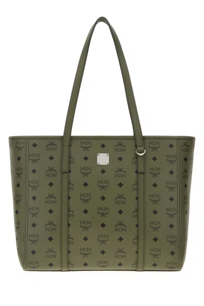 Mcm Printed Canvas Toni Shopping Bag In White