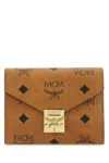 Mcm Patricia Visetos Trifold Wallet In Cognac In Co