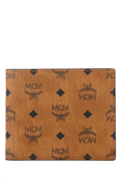 Mcm Printed Canvas Wallet In Red