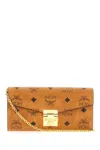 Mcm Printed Canvas Wallet In Brown
