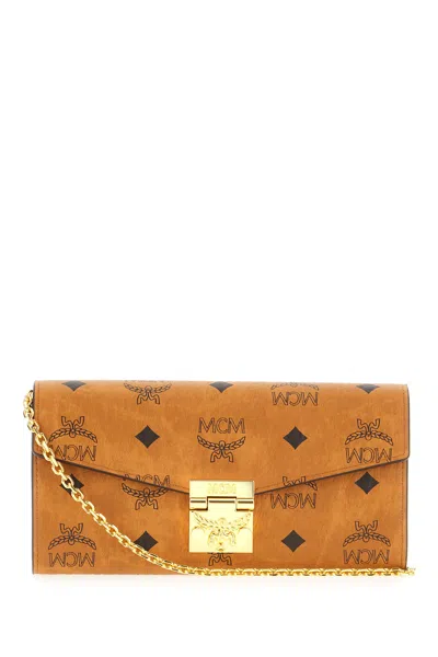 Mcm Printed Canvas Wallet In Brown