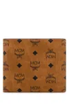 Mcm Printed Canvas Wallet In Brown
