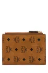 Mcm Printed Canvas Wallet In Brown