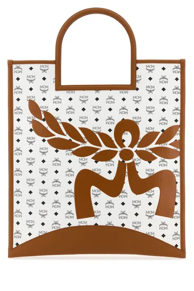 MCM PRINTED CANVAS XL AREN SHOPPING BAG