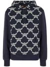 Mcm Cotton Sweatshirt Hood Graphic Print In Blue