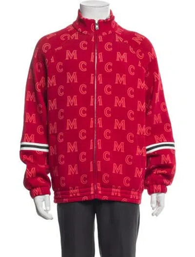 Pre-owned Mcm Printed Denim Jacket In Red