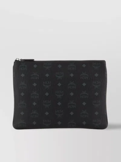 Mcm Printed Design Canvas Pouch