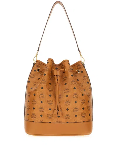 MCM PRINTED FAUX-LEATHER BUCKET BAG