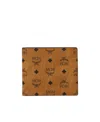 Mcm Printed Half-fold Wallet In Brown