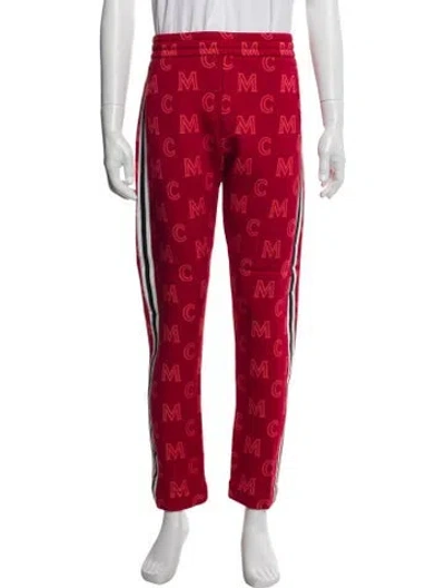 Pre-owned Mcm Printed Joggers In Red