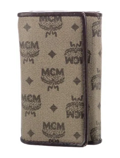 Pre-owned Mcm Printed Key Holder In Neutral