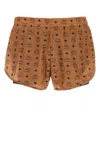 Mcm All-over Patterned Nylon Shorts In Brown