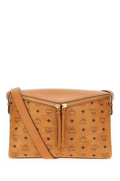 Mcm Printed Synthetic Leather Crossbody Bag In Brown/black