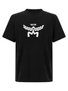 Mcm Laurel Logo Print T-shirt In Organic Cotton In Black