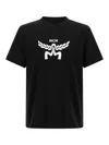 Mcm Laurel Logo Print T-shirt In Organic Cotton In Black
