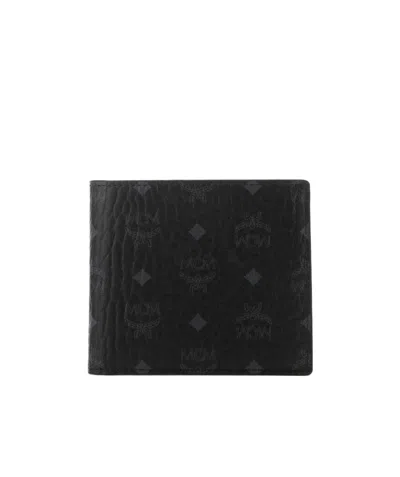 Mcm Printed Wallet In Black